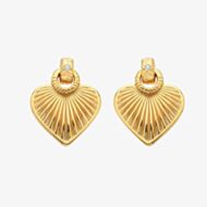 Hot Diamonds Essence 18ct Gold Plated Diamond Heart Stud Earrings DE807