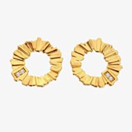 Hot Diamonds X Gold Edit Believe Gold Plated Diamond Open Circle Stud Earrings DE837