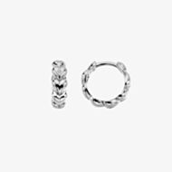 Hot Diamonds Serenity Sterling Silver Heart Hoop Earrings DE867