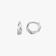 Hot Diamonds Ridge Sterling Silver Diamond Set Huggie Hoop Earrings DE869