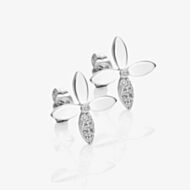 Hot Diamonds Silver Eden White Topaz Flower Stud Earrings DE892