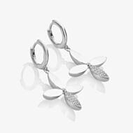 Hot Diamonds Silver Eden White Topaz Flower Drop Earrings DE891