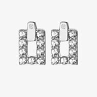 Hot Diamonds Echo White Topaz Diamond Rectangle Stud Earrings DE717