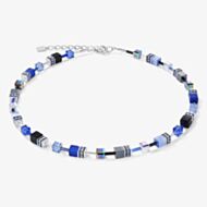 Coeur De Lion GeoCUBE Blue & Grey Multi Stone Necklace 4014/10-0712