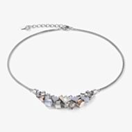 Coeur De Lion GeoCUBE Silver Rose Gold Cluster Necklace 5037/10-1723