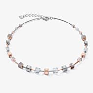 Coeur De Lion GeoCUBE Two Tone Agate Crystal Necklace 5061/10-1631
