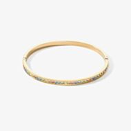 Coeur De Lion Gold Plated Multicoloured Pastel Crystal Bangle 0127/33-1590