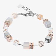 Coeur De Lion GeoCUBE Iconic Rose Gold Peach Square Crystal Bracelet 4017/30-0235