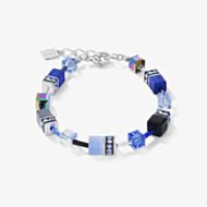 Coeur De Lion GeoCUBE Silver Tone Cobalt Blue Bracelet 4014/30-0712