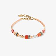 Coeur De Lion Mini GeoCUBES Gold Tone Orange Multi Stone Bracelet 4565/30-0200