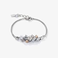 Coeur De Lion GeoCUBE Silver Tone Multistone Cluster Bracelet 5037/30-1723