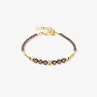 Coeur De Lion Shimmering Princess Gold Tone Mocha Multi Bead Bracelet 4312/30-1100
