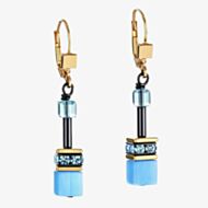 Coeur De Lion GeoCUBE Iconic Mono Blue Dropper Earrings 4020/20-0600