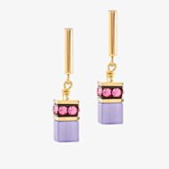 Coeur De Lion Ladies GeoCUBE Pink & Purple Drop Earrings 2810/21-1500