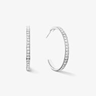 Coeur De Lion Stainless Steel Crystal Hoop Earrings 0128/21-1817