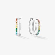 Coeur De Lion Stainless Steel Multi Coloured Crystal Double Hoop Earrings 0136/21-1517