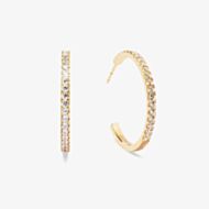 Coeur De Lion Eternal Love Gold Tone Cubic Zirconia Big Hoop Earrings 0147/23-1816