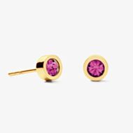 Coeur De Lion Sparkling Dots Gold Tone Pink Crystal Glass Stud Earrings 0227/21-0416