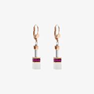 Coeur De Lion GeoCUBE Pink Rose Gold Dropper Earrings 4013/20-0400