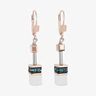 Coeur De Lion GeoCUBE Petrol Blue Dropper Earrings 4013/20-0624
