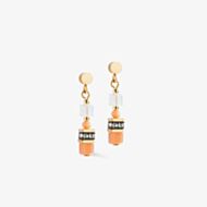 Coeur De Lion Mini Cubes Gold Tone Multi Stone Orange Dropper Earrings 4565/21-0200