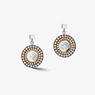 Coeur De Lion Gold Silver Stone Set Round Drop Earrings 5036/21-1617
