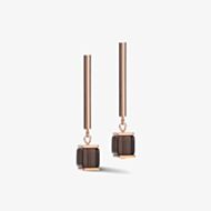 Coeur De Lion GeoCUBE Smoky Quartz Drop Earrings 5059/21-1100