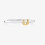 Daisy London Alpha Silver Gold Plate Initial U Ring SR#U