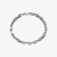Unique Stainless Steel 21cm Square Matte Polished Belcher Chain Bracelet LAB-256/21CM