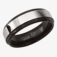 Unique Mens Tungsten Carbide 7mm Black-IP Ring TUR-37