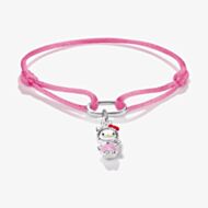 THOMAS SABO Hello Kitty Waving Charm and Pink Textile Bracelet A2242-M07-9-L24V
