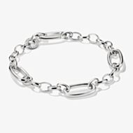 THOMAS SABO Charm Club Connect Silver Plated Three Link Charm Bracelet C1203-M02-21