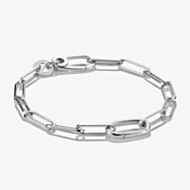 THOMAS SABO Charm Club Connect Silver Plated Paperclip Chain Charm Bracelet C1205-M02-21