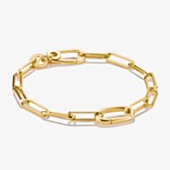 THOMAS SABO Charm Club Connect Yellow Gold Tone Plated Paperclip Chain Charm Bracelet C1205-S02-39