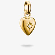 THOMAS SABO Charm Club Connect Gold Plated Cubic Zirconia Heart Charm CC1234-414-14