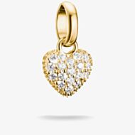 THOMAS SABO Charm Club Connect Hello Kitty 18ct Yellow Gold Plated Pave Cubic Zirconia Heart Charm CC1370-M01-14