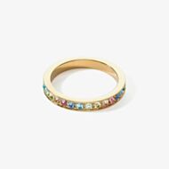 Coeur De Lion Gold Tone Pastel Multi Colour Crystal Eternity Ring 0127-40-1590
