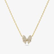 Sif Jakobs Gold Plated Farfalla Cubic Zirconia Butterfly Necklace SJ-N2700-CZ-YG