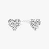 Sif Jakobs Silver Cuore Cubic Zirconia Heart Stud Earring SJ-E2705-CZ