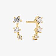 Sif Jakobs Gold Plated Lucente Tre Three Cubic Zirconia Stud Earrings SJ-E2703-CZ-YG