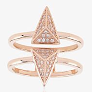 Sif Jakobs Rose Gold-Plated 'Pecetto' Double Arrow Cubic Zirconia Ring SJ-R0043-CZ(RG)