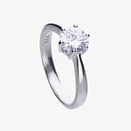 Diamonfire Silver 1.50ct Round Cubic Zirconia Solitaire Ring R3621