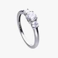 Diamonfire Silver Cubic Zirconia Three Stone Ring R3624
