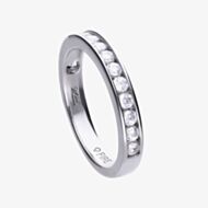 Diamonfire Silver Channel Set Cubic Zirconia Half Eternity Ring R3629