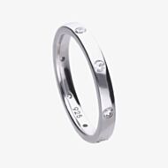 Diamonfire Silver Cubic Zirconia Set Band Ring R3630