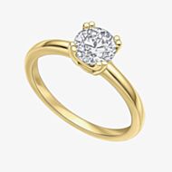 Diamonfire Gold Plated Double Claw Cubic Zirconia Solitaire Ring R4007