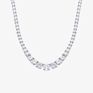 Diamonfire Silver Cubic Zirconia Graduated Tennis Necklace N4338