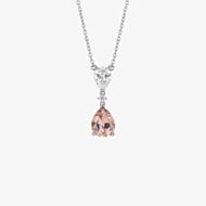 Diamonfire Silver Pink Cubic Zirconia Teardrop Necklace N4502