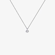 Diamonfire Silver Bezel Set 0.25ct Round Cubic Zirconia Pendant Necklace P4640