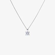 Diamonfire Silver 2.00ct Round Cubic Zirconia 4 Claw Pendant Necklace P4920